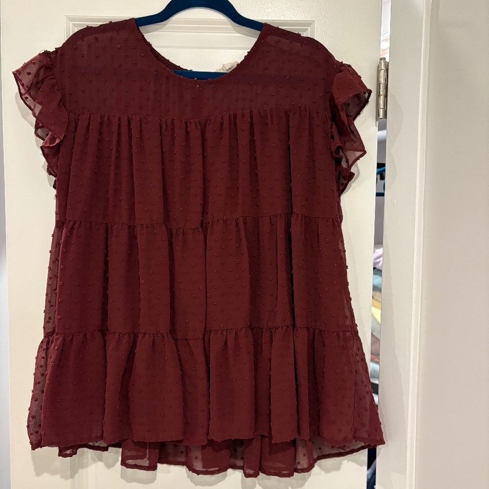 Purple Short Sleeve Blouse